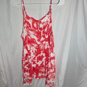 Red and White Tie-Dye Women's Top Charming Charlie Size Medium